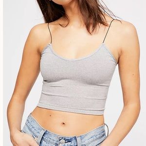Free People Skinny Strap Seamless Brami (grey) (never worn)